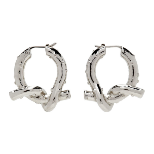 Acne Studios Silver Knot Hoop Earrings