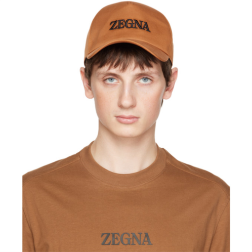 ZEGNA Orange Embroidered Cap