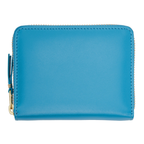 COMME des GARCONS WALLETS Blue Leather Multicard Zip Card Holder