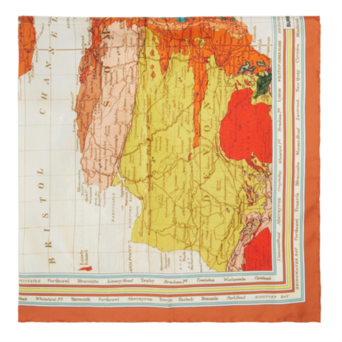 Burberry Orange Map Print Scarf