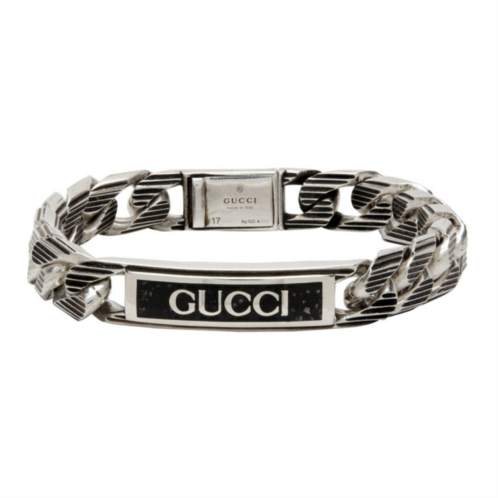 Gucci Silver Logo Plaque Bracelet