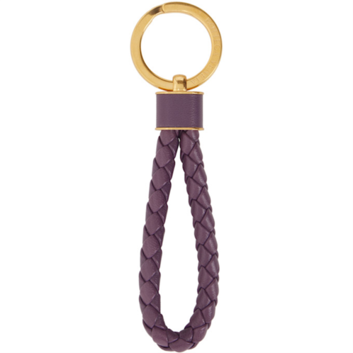 Bottega Veneta Purple Intreccio Keychain