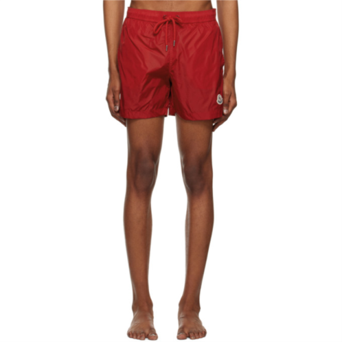 Moncler Red Drawstring Swim Shorts
