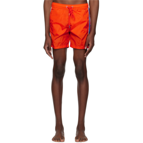 Moncler Orange Drawstring Swim Shorts