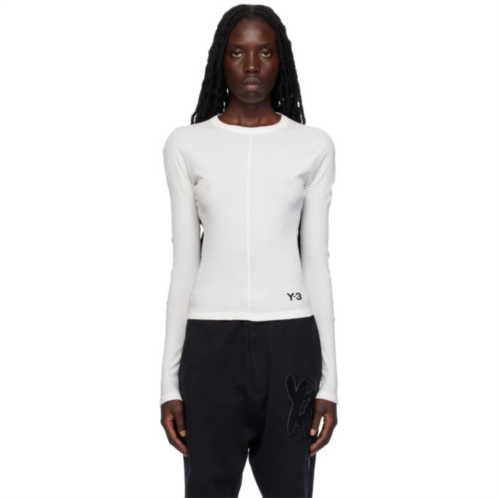 Y-3 White Fitted Long Sleeve T-Shirt