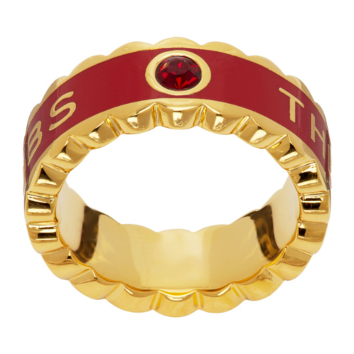 Marc Jacobs Gold & Red The Medallion Ring