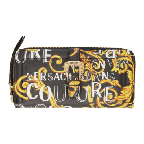 Versace Jeans Couture Black & Gold Baroque Wallet