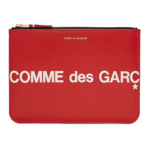COMME des GARCONS WALLETS Red Huge Logo Pouch