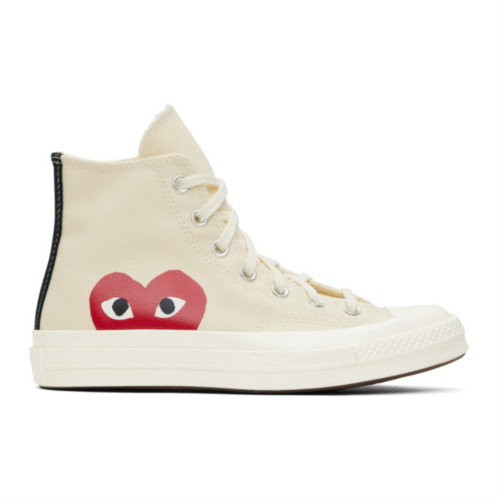 COMME des GARCONS PLAY Off-White Converse Edition PLAY Chuck 70 High Top Sneakers