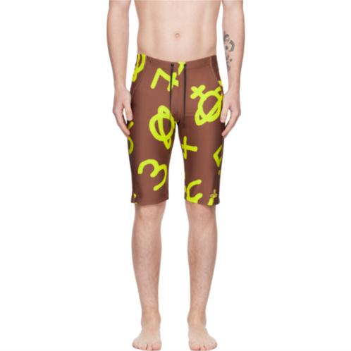 Vivienne Westwood Brown Printed Swim Shorts