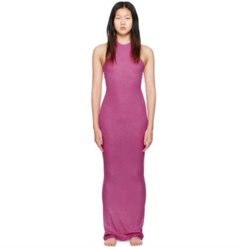 SKIMS Pink Soft Lounge Shimmer Maxi Dress
