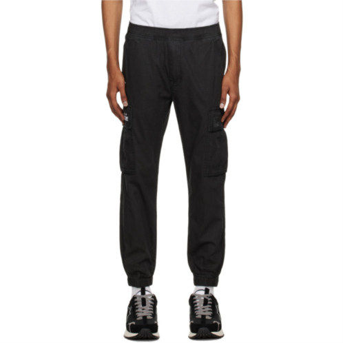 AAPE by A Bathing Ape Black Embroidered Cargo Pants