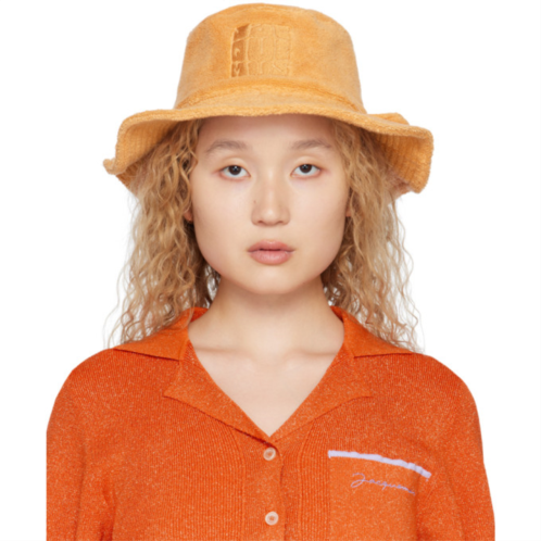 JACQUEMUS Orange Le Raphia Le Bob Bandho Bucket Hat