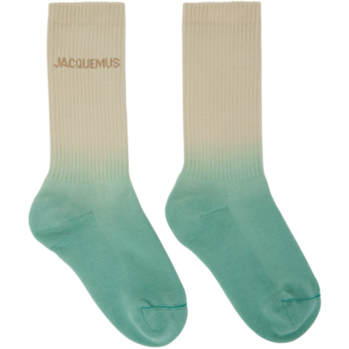 JACQUEMUS Beige & Blue Le Raphia Les Chaussettes Moisson Socks