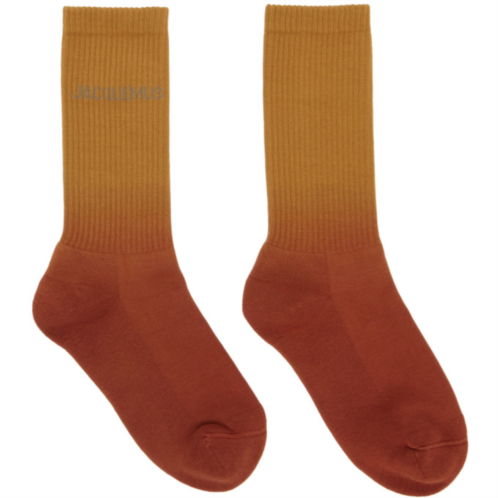 JACQUEMUS Orange & Tan Les Chaussettes Moisson Socks