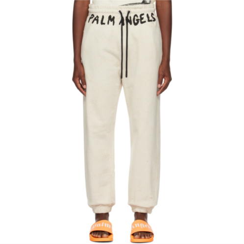 Palm Angels Off-White Faded Sweatpants