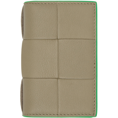 Bottega Veneta Taupe Flap Card Holder