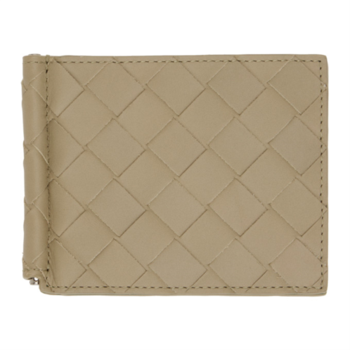 Bottega Veneta Taupe Bill Clip Wallet