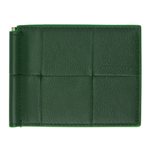 Bottega Veneta Green Bill Clip Wallet