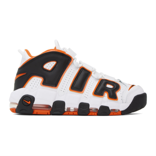 Nike White & Orange Air More Uptempo 96 Sneakers