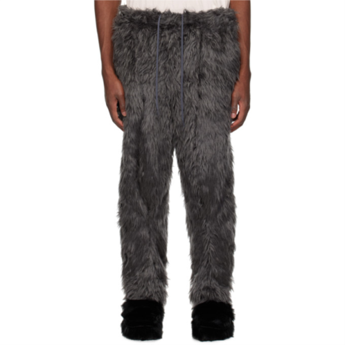 Doublet Gray Beastly Legs Faux-Fur Trousers