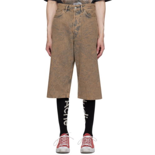 Acne Studios Brown Relaxed-Fit Denim Shorts
