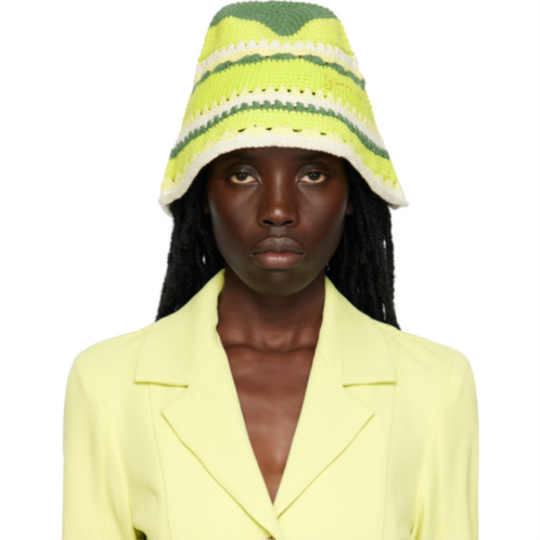 GANNI Green Embroidered Bucket Hat