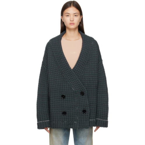 MM6 Maison Margiela Green Double-Breasted Jacket