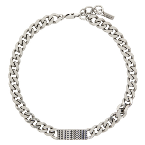 Marc Jacobs Silver The Barcode Monogram ID Chain Necklace