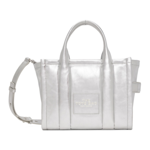 Marc Jacobs Silver Small The Shiny Crinkle Leather Tote