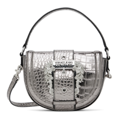 Versace Jeans Couture Gray Croc-Embossed Bag