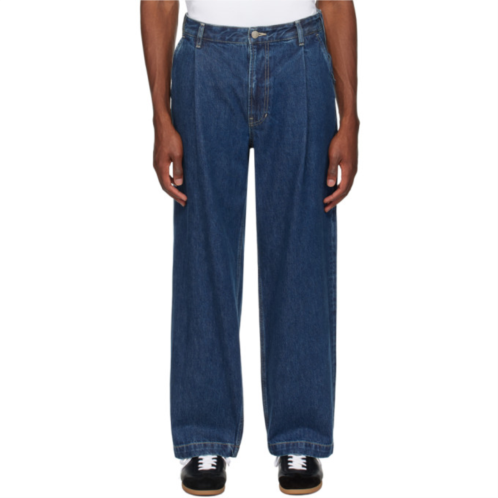 Solid Homme Blue One Tuck Jeans