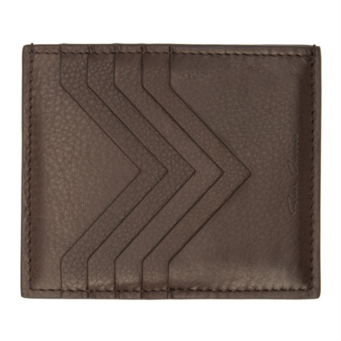 Rick Owens Brown Square Card Holder