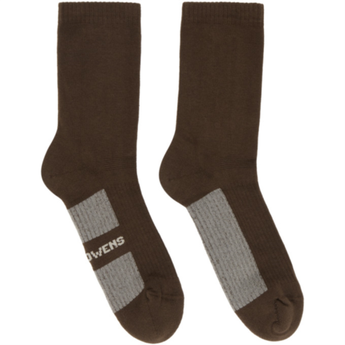 Rick Owens Brown & Off-White Glitter Socks