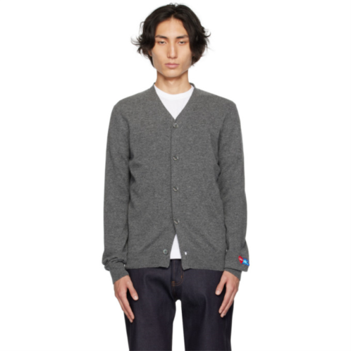 COMME des GARCONS PLAY Gray Invader Edition Cardigan
