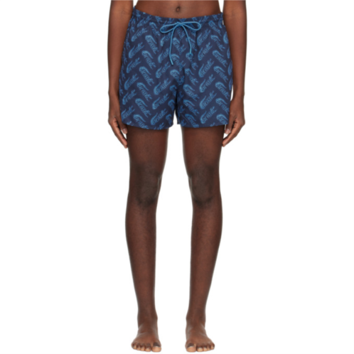 Lacoste Navy Printed Swim Shorts