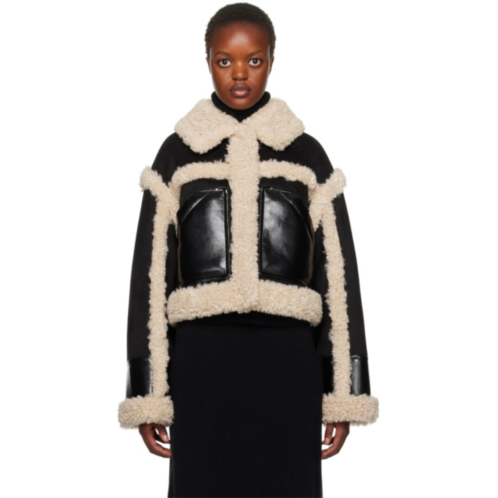 Stand Studio Black & Off-White Edith Faux-Shearling Jacket