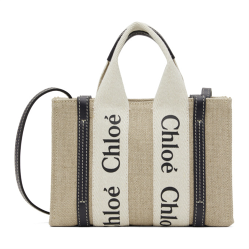Chloe Beige & Navy Mini Woody Bag