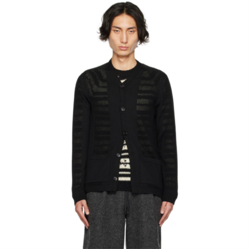 Dries Van Noten Black Y-Neck Cardigan