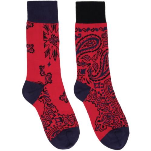 Sacai Red Bandana Socks
