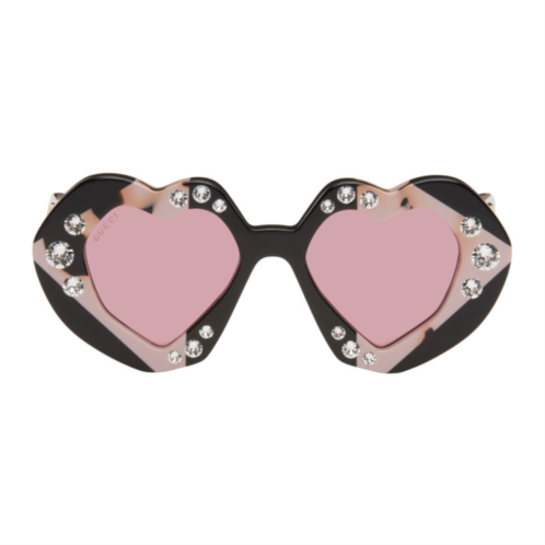 Gucci Black & Pink Heart Sunglasses