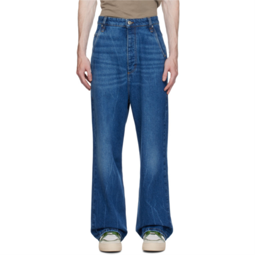 AMI Paris Blue Baggy Fit Jeans