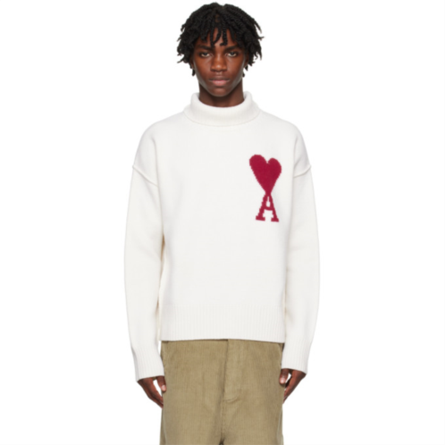 AMI Paris Off-White Ami De Coeur Turtleneck