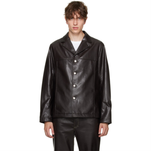 Sefr Brown Francis Faux-Leather Jacket
