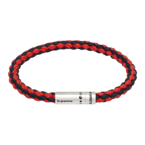 Le Gramme Navy & Red Orlebar Brown Le 7g Nato Cable Bracelet