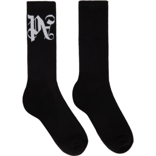Palm Angels Black Monogram Socks