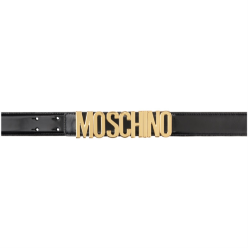Moschino Black Logo Buckle Belt