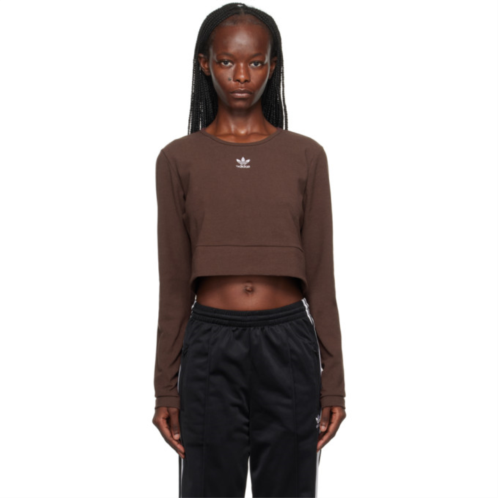 Adidas Originals Brown Essentials Rib Long Sleeve T-Shirt
