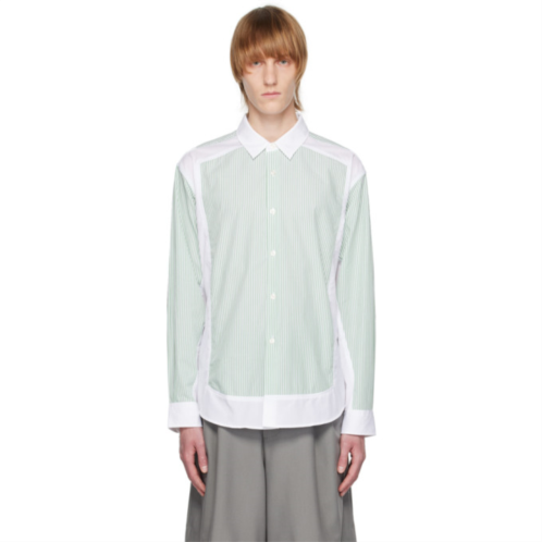 INSATIABLE HIGH SSENSE Exclusive Green & White Inner Striped Charli Shirt