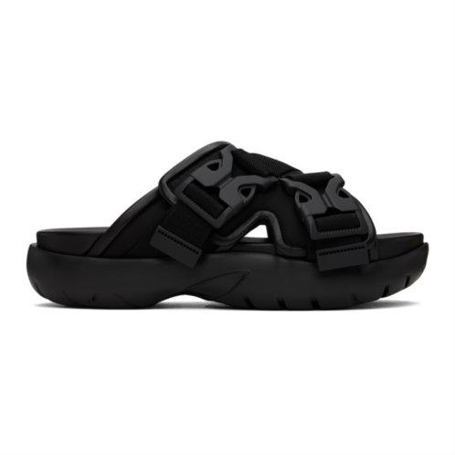 Bottega Veneta Black Snap Slide Sandals